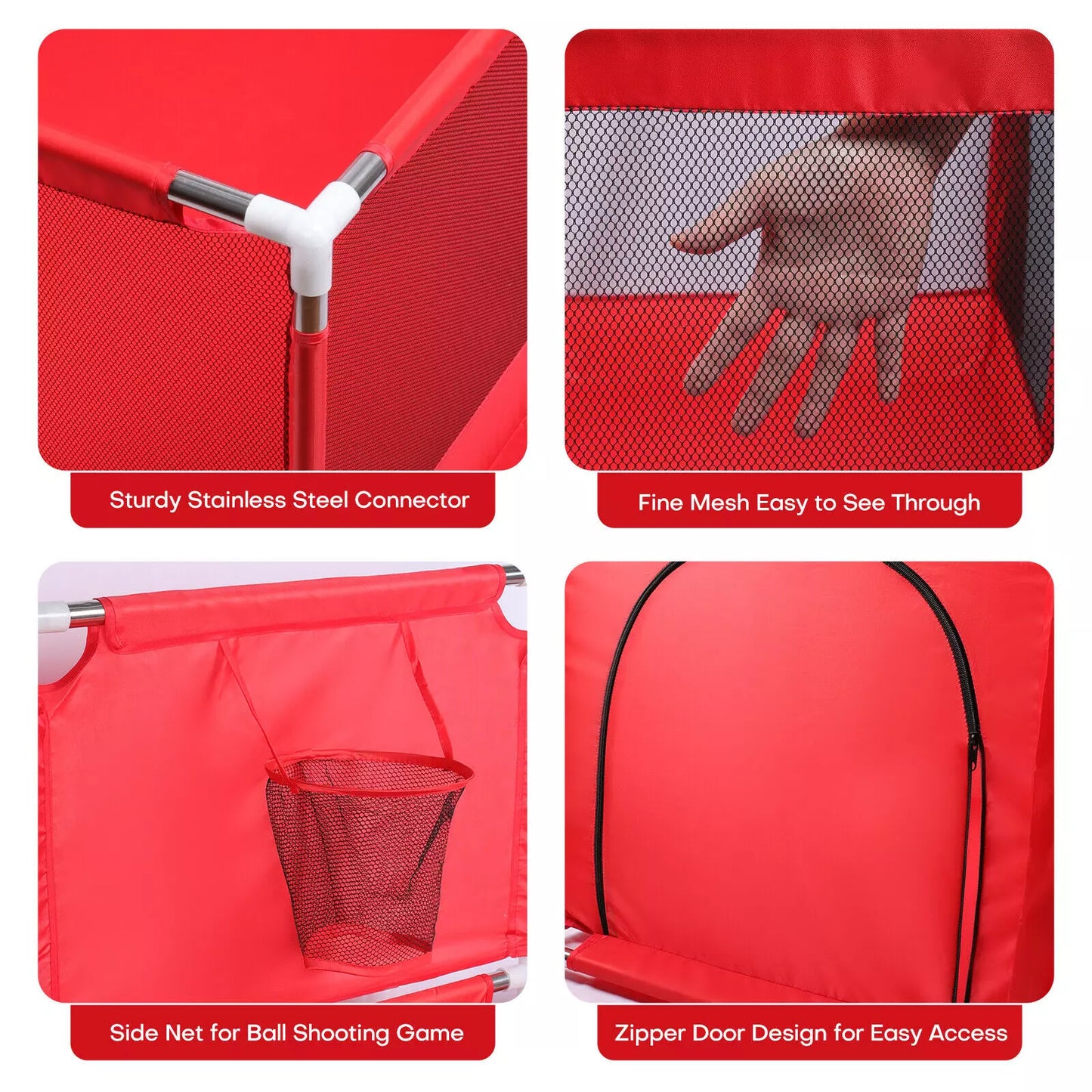 Baby Kids Playpen Yard Fence Play Pen Red