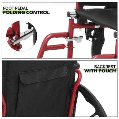 Portable Wheelchair Foldable Wheel Chair