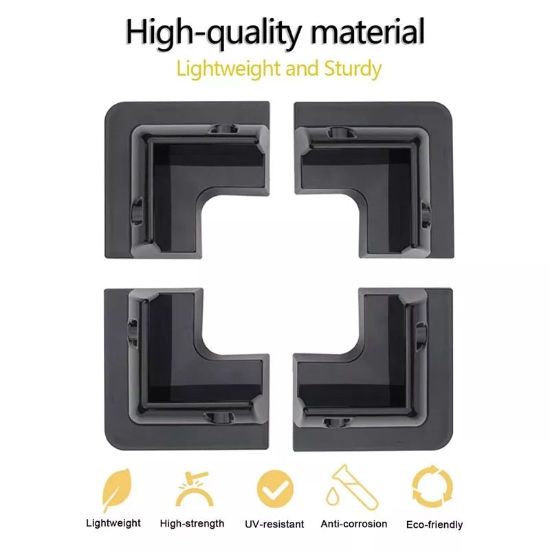 4 Solar Panel Mounting Bracket Black Corner Set Kit
