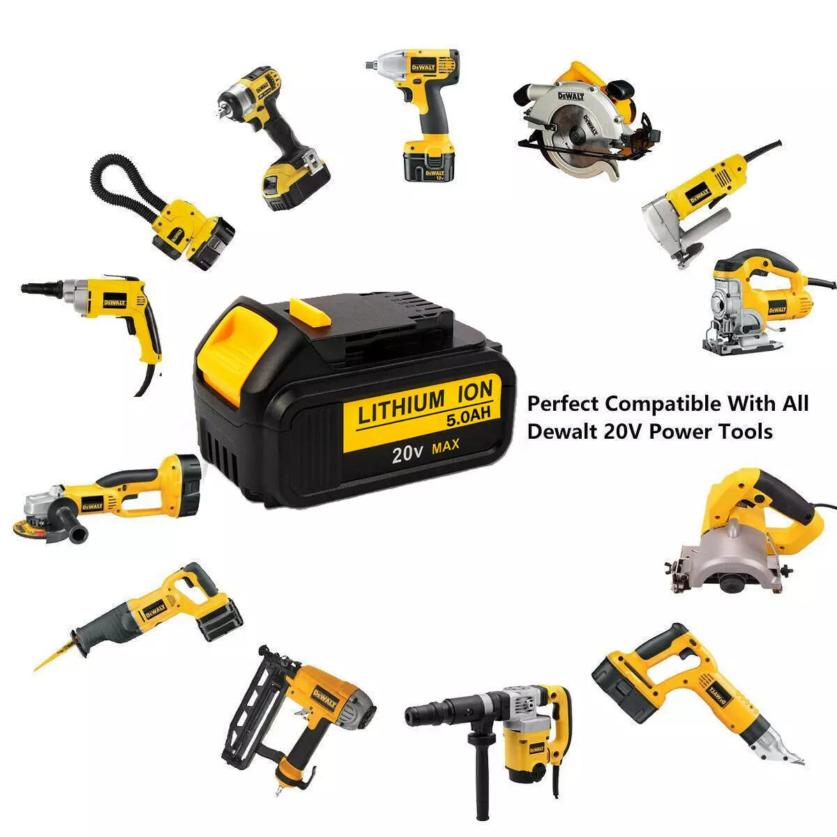 Replacement DeWalt Battery 18V/20V 5000mAh