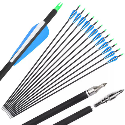 Fiberglass Hunting & Target Archery Arrows (12 Arrows)