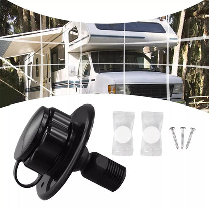 RV City Water Inlet with Check Valve (Black)