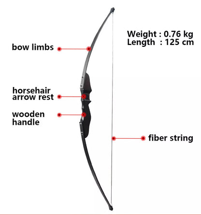 40lbs Archery High Strength Hunting Recurve Bow (Black)