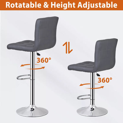 Height Adjustable Bar Stool PU Leather Bar Stools