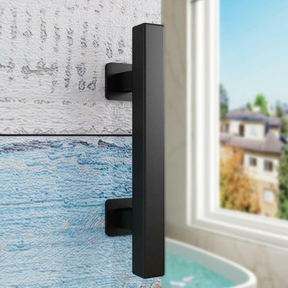 barn door handle square black