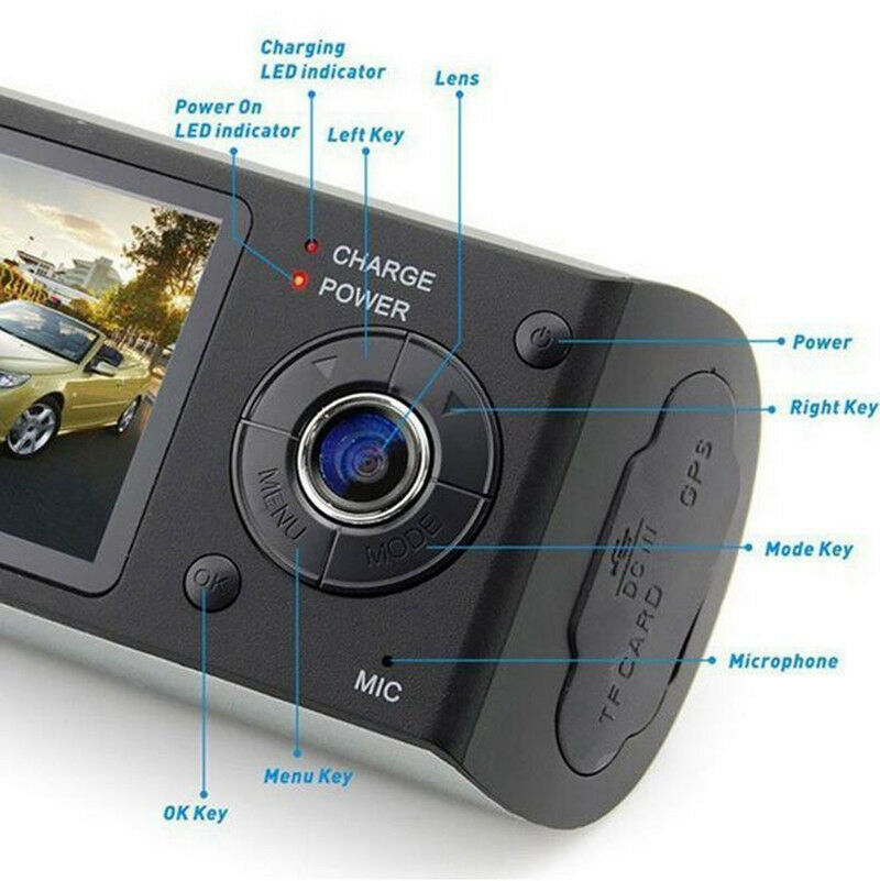 Dual Car Dash Camera with GPS - Front and Rear