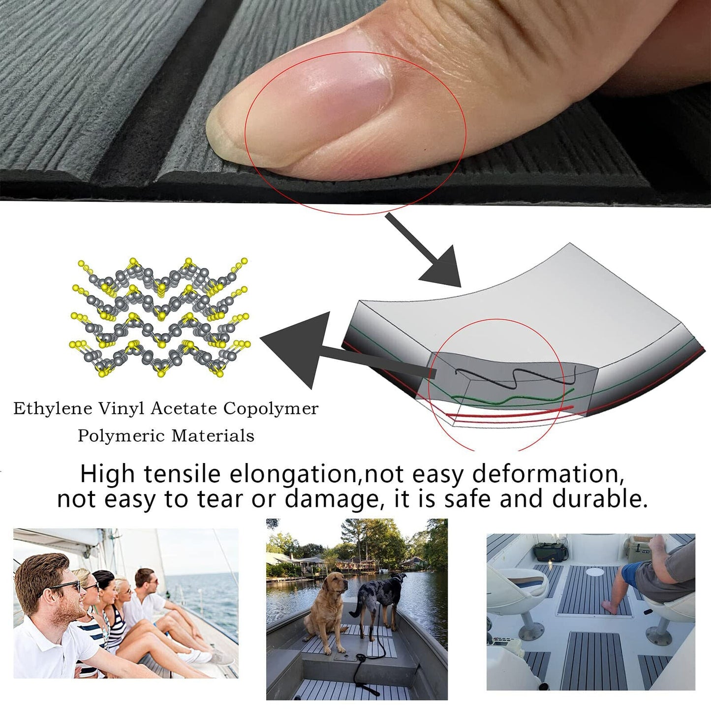 Marine Carpet Teak Boat Flooring Mat EVA