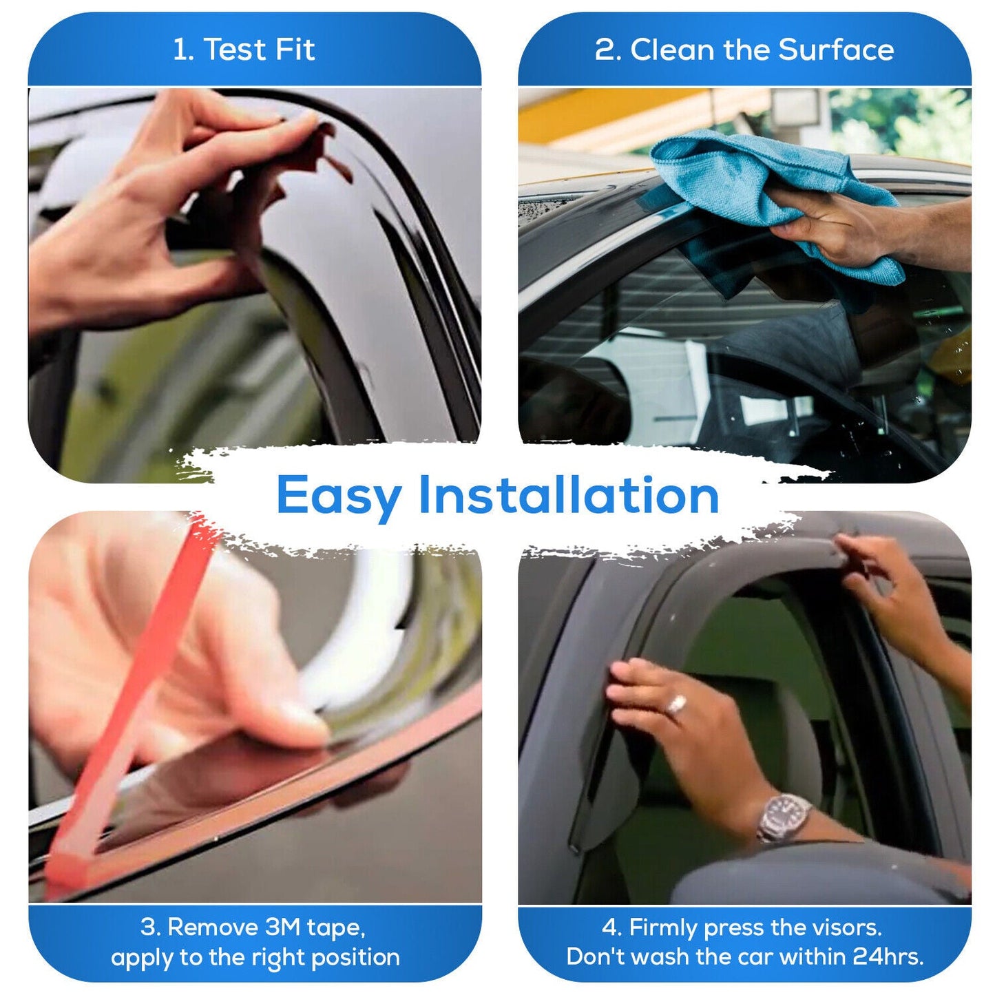 Door Visor / Weather Shield / Monsoon Guard To Suit Toyota HILUX 2015-2024