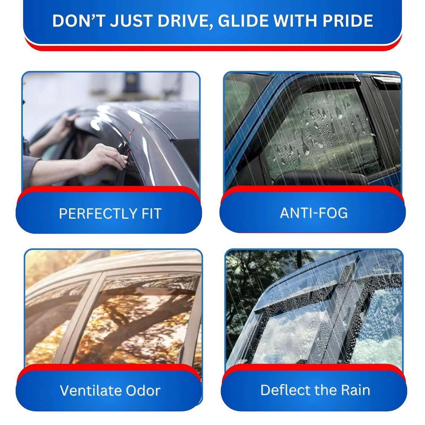 Door Visor / Weather Shield / Monsoon Guard To Suit Toyota HILUX 2015-2024