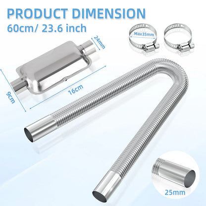 Exhaust Pipe Hose Air Diesel Heating Car Parking Silencer Muffler Filter