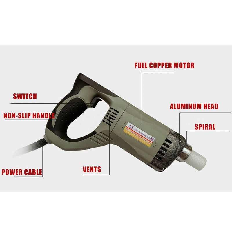 850W Portable Handheld Electric Concrete Cement Mixing with Flexible Hose