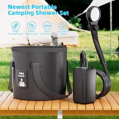 Portable Shower Kit Camping Shower Kit with Bucket