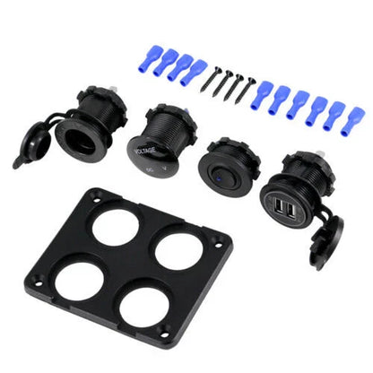 LED Rocker Switch Panel Dual USB