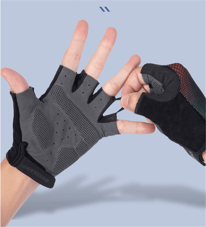 Cycling Half Finger Gloves Bike Bicycle Gym SBR Shockproof Glove