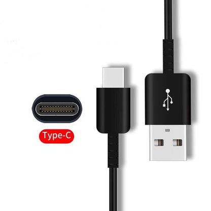 Charger Cable for Samsung Phones & Tablets - USB to Type C (1.2m) (Black)