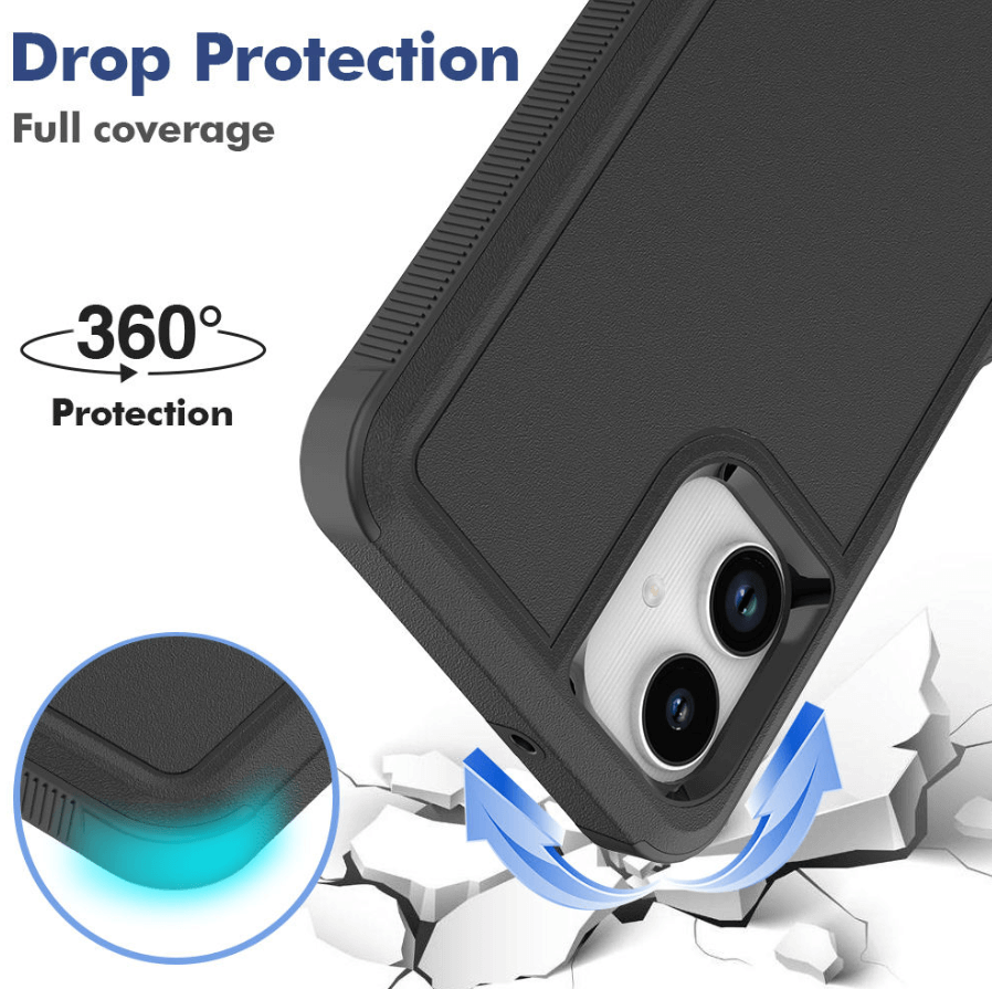 Samsung Galaxy A06 4G Dual Layer Armor Hard Case – Black