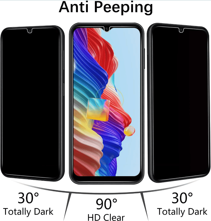 Samsung Galaxy A90 5G Privacy Tempered Glass Screen Protector (2 Pack) – 9H HD Anti-Spy, 2.5D Rounded Edge, Impact & Scratch Resistant