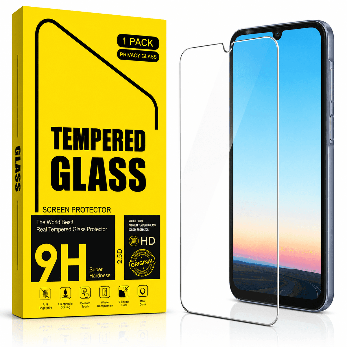 Samsung Galaxy A16 5G Tempered Glass Screen Protector – 9H HD Clear 2.5D Rounded Edge