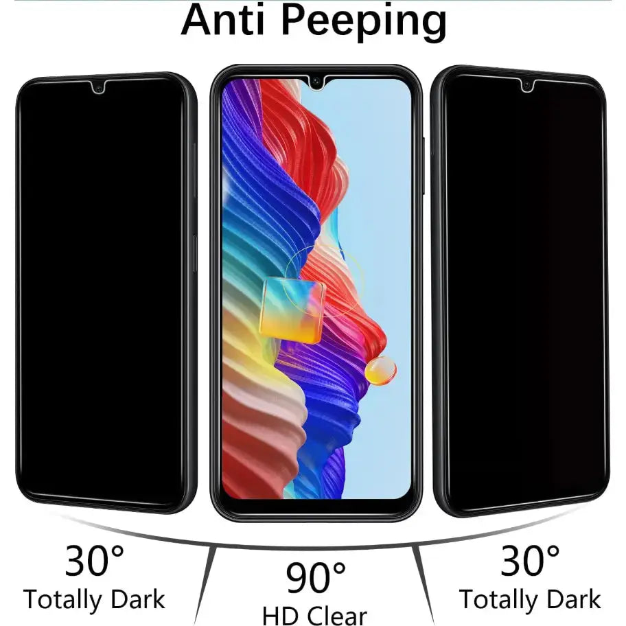 Samsung Galaxy A25 Privacy Tempered Glass Screen Protector – 9H HD Anti-Spy, 2.5D Rounded Edge, Impact & Scratch Resistant