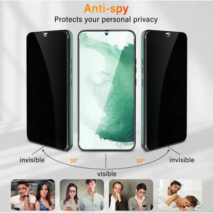 Samsung Galaxy A25 Privacy Tempered Glass Screen Protector – 9H HD Anti-Spy, 2.5D Rounded Edge, Impact & Scratch Resistant