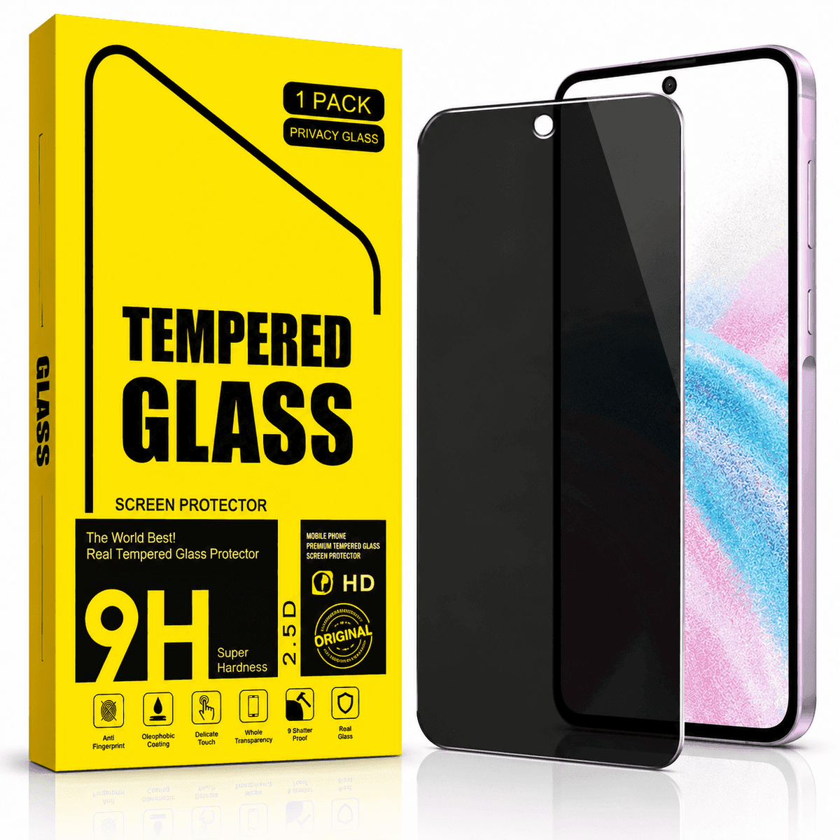 Samsung Galaxy A71 4G Privacy Tempered Glass Screen Protector – 9H HD Anti-Spy, 2.5D Rounded Edge, Impact & Scratch Resistant