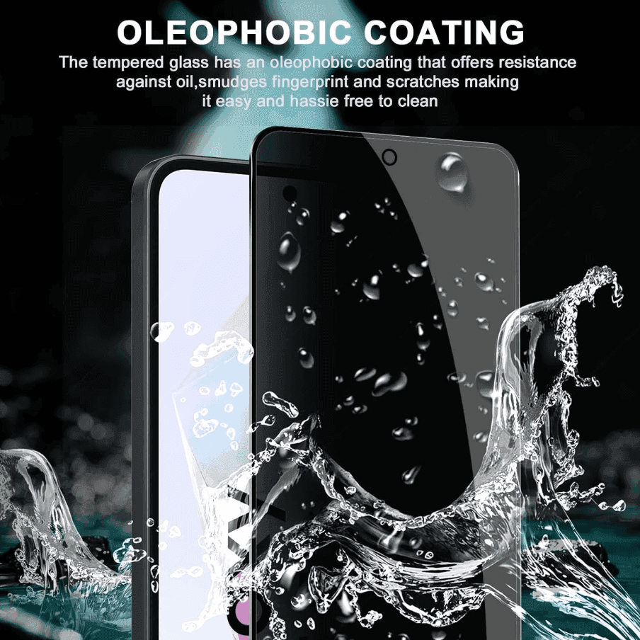 Samsung Galaxy A36 5G Privacy Tempered Glass Screen Protector (2 Pack) – 9H HD Anti-Spy, 2.5D Rounded Edge, Impact & Scratch Resistant