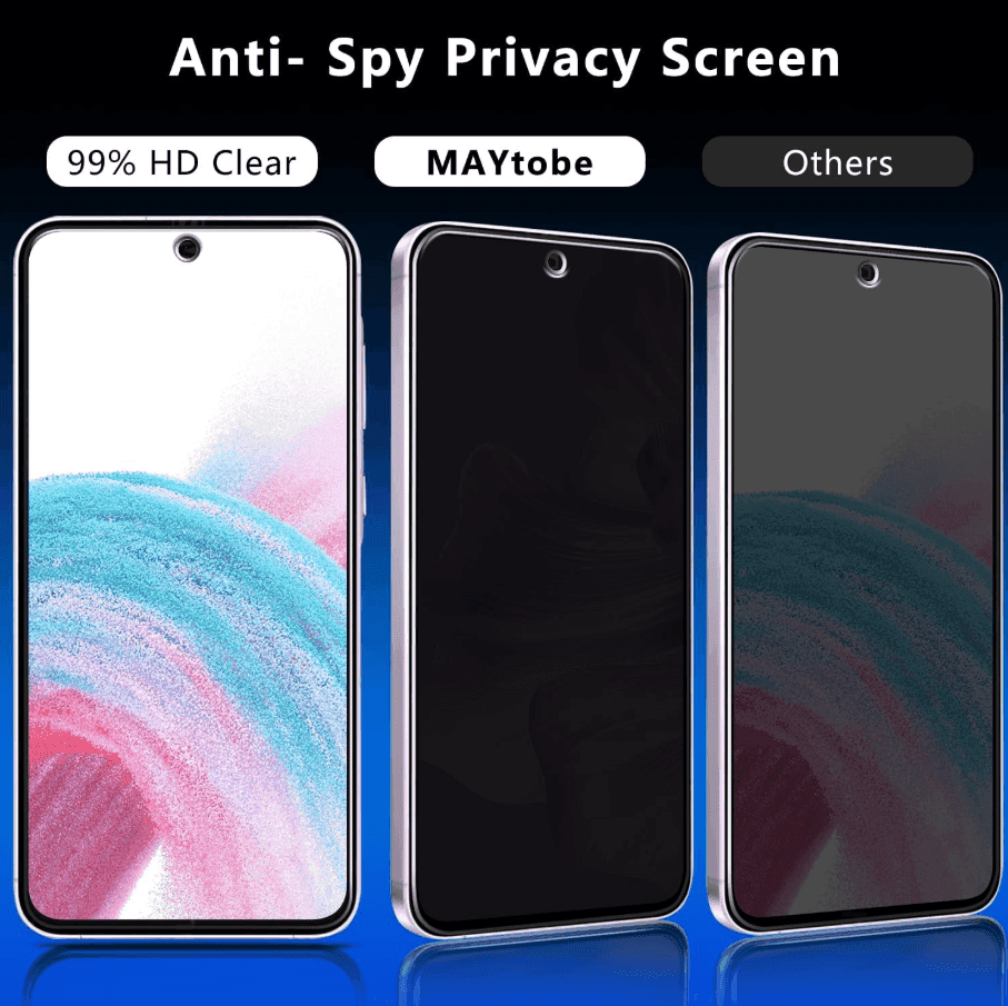 Samsung Galaxy A36 5G Privacy Tempered Glass Screen Protector (2 Pack) – 9H HD Anti-Spy, 2.5D Rounded Edge, Impact & Scratch Resistant