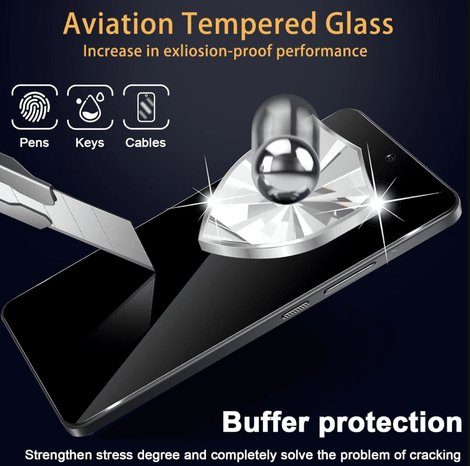 Samsung Galaxy A51 Privacy Tempered Glass Screen Protector (2 Pack) – 9H HD Anti-Spy, 2.5D Rounded Edge, Impact & Scratch Resistant