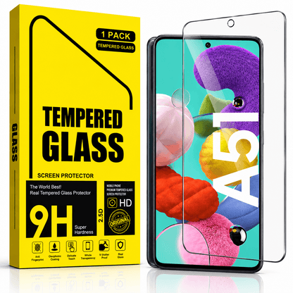 Samsung Galaxy A51 Tempered Glass Screen Protector – 9H HD Clear 2.5D Rounded Edge