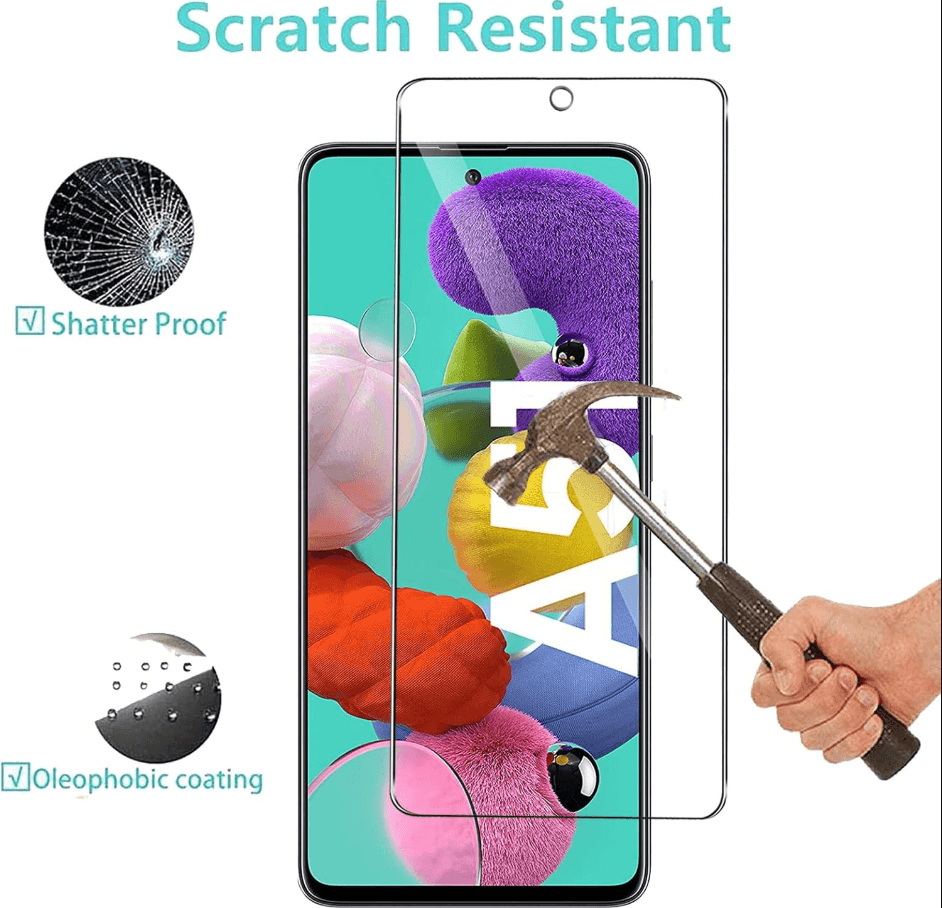 Samsung Galaxy A51 Tempered Glass Screen Protector (2 Pack) – 9H HD Clear 2.5D Rounded Edge (Copy)