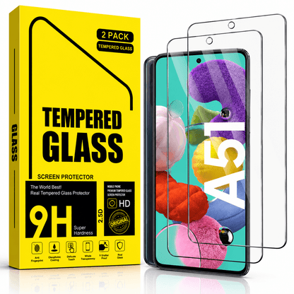 Samsung Galaxy A51 Tempered Glass Screen Protector (2 Pack) – 9H HD Clear 2.5D Rounded Edge (Copy)
