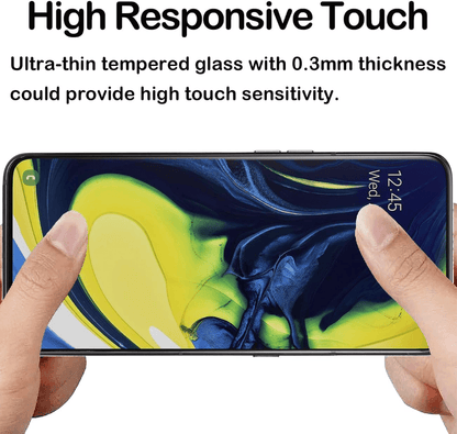 Samsung Galaxy A80 Privacy Tempered Glass Screen Protector (2 Pack) – 9H HD Anti-Spy, 2.5D Rounded Edge, Impact & Scratch Resistant