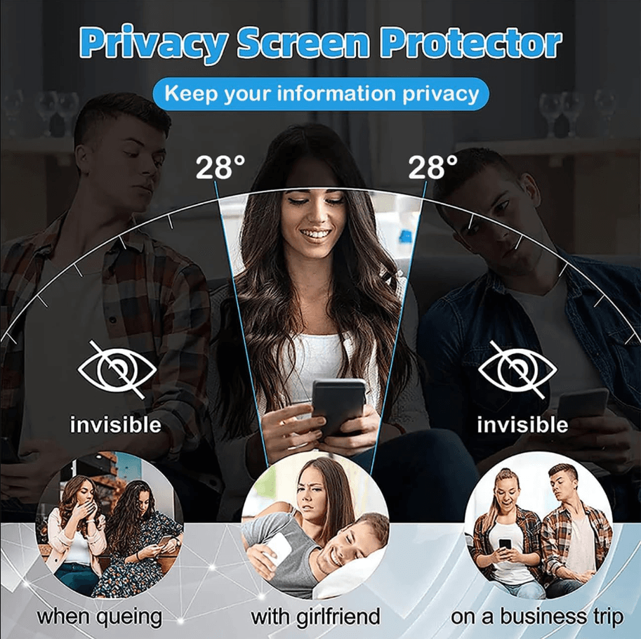 Samsung Galaxy A80 Privacy Tempered Glass Screen Protector (2 Pack) – 9H HD Anti-Spy, 2.5D Rounded Edge, Impact & Scratch Resistant
