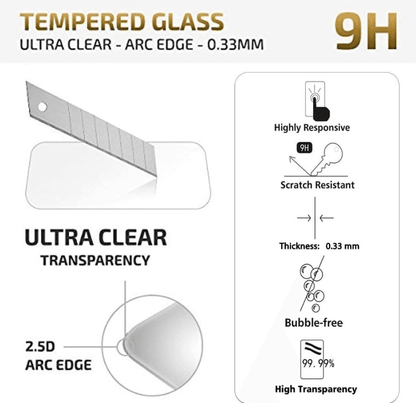 Samsung Galaxy A80 Tempered Glass Screen Protector (2 Pack) – 9H HD Clear 2.5D Rounded Edge