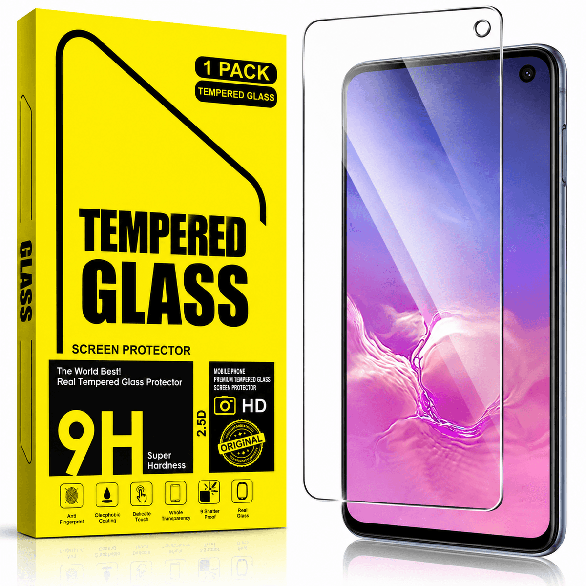 Samsung Galaxy S10E Tempered Glass Screen Protector – 9H HD Clear 2.5D Rounded Edge