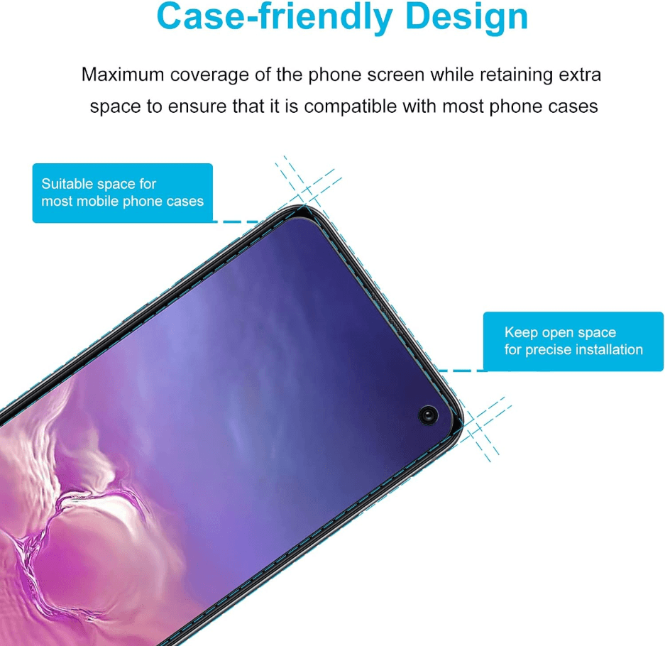 Samsung Galaxy S10E Tempered Glass Screen Protector (2 Pack) – 9H HD Clear 2.5D Rounded Edge