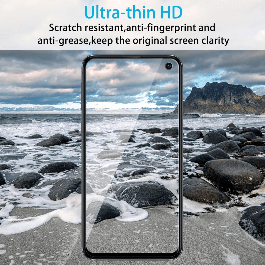 Samsung Galaxy S10E Tempered Glass Screen Protector – 9H HD Clear 2.5D Rounded Edge