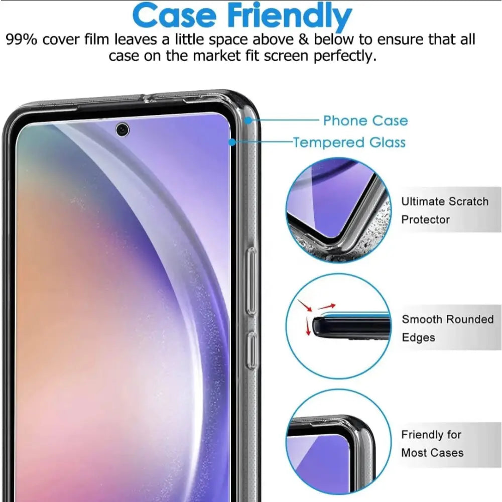 Samsung Galaxy S21 Clear Tempered Glass Screen Protector (2 Pack) – 9H HD, 2.5D Rounded Edge, Impact & Scratch Resistant