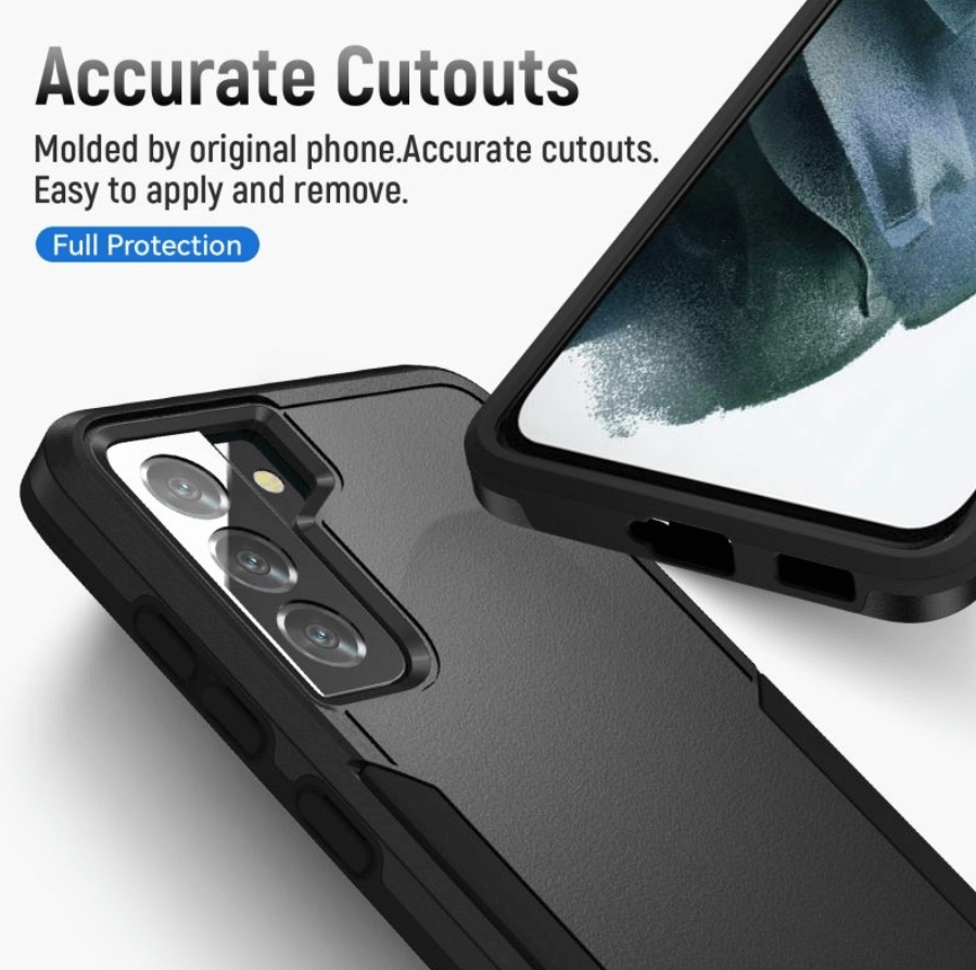Samsung Galaxy S21 FE Dual Layer Armor Hard Case – Black