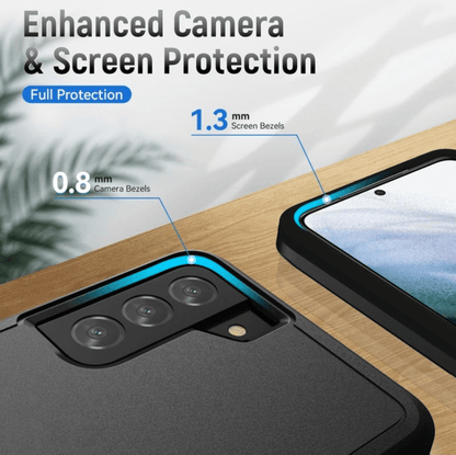 Samsung Galaxy S21 FE Dual Layer Armor Hard Case – Black