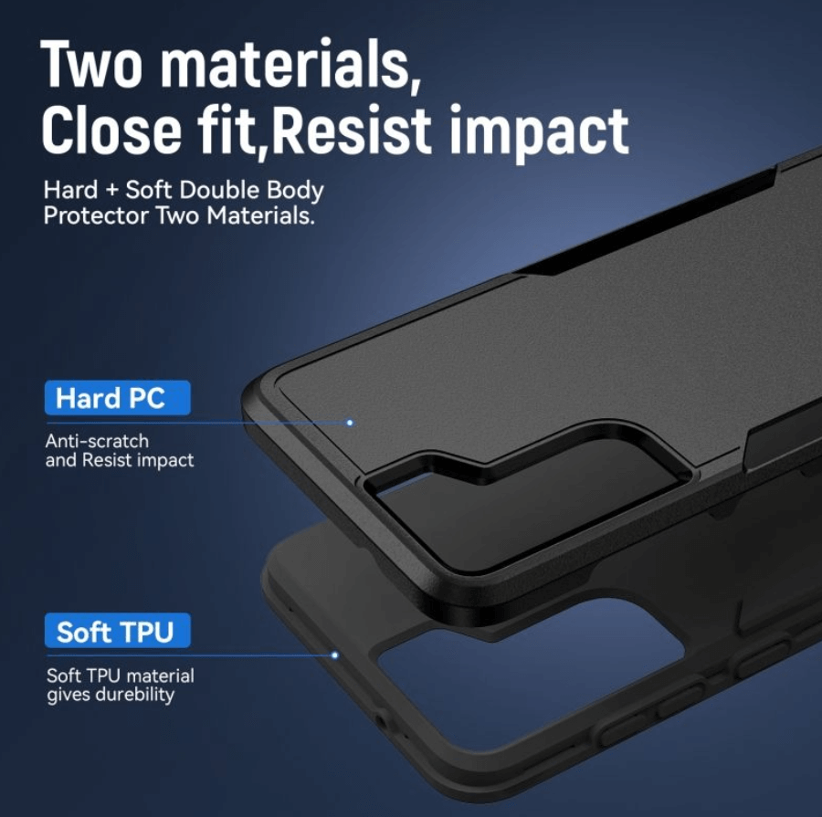Samsung Galaxy S21 FE Dual Layer Armor Hard Case – Black