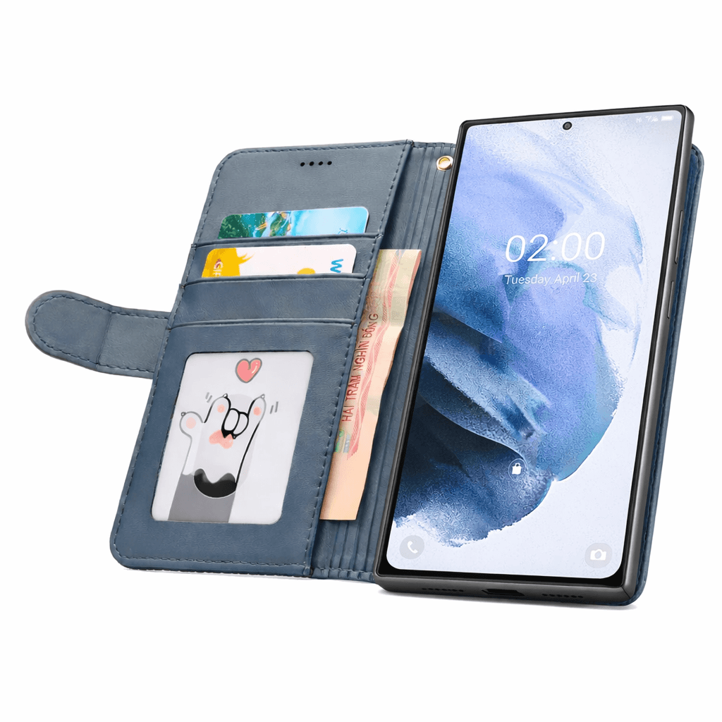 Samsung Galaxy S25 Ultra Flip Wallet Case Cowhide Dot Pattern