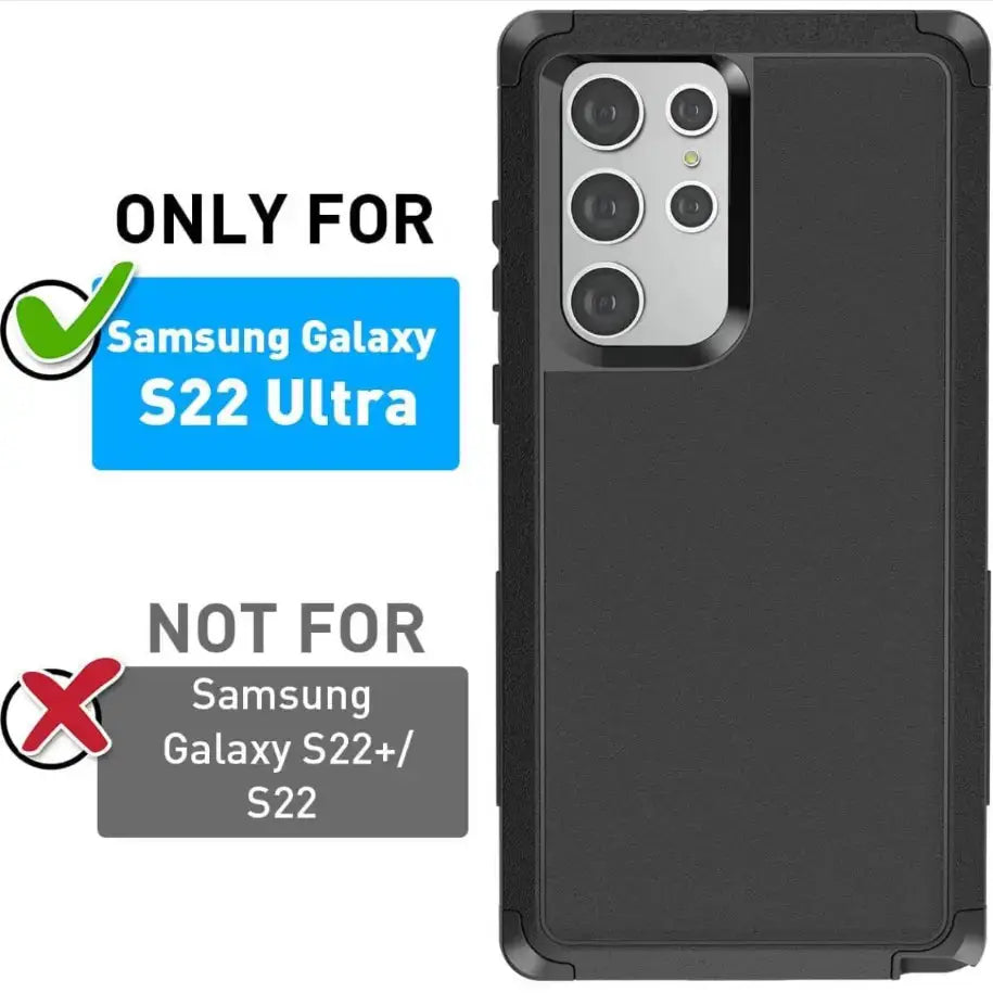 Samsung Galaxy S22 Ultra Triple Layer Armor Hard Case | 3-Layer Armor PC TPU Cover