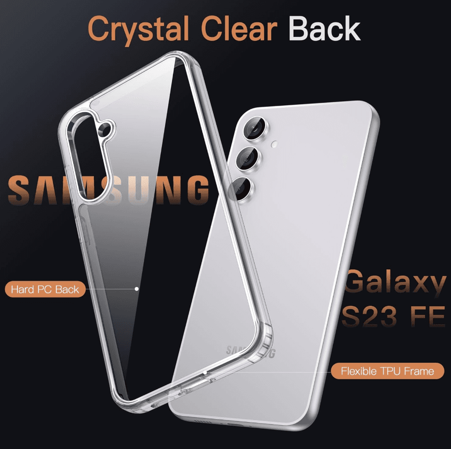 Samsung Galaxy S23 FE Hybrid Ultra Clear Shockproof Case – Hard Back with Soft Bumper