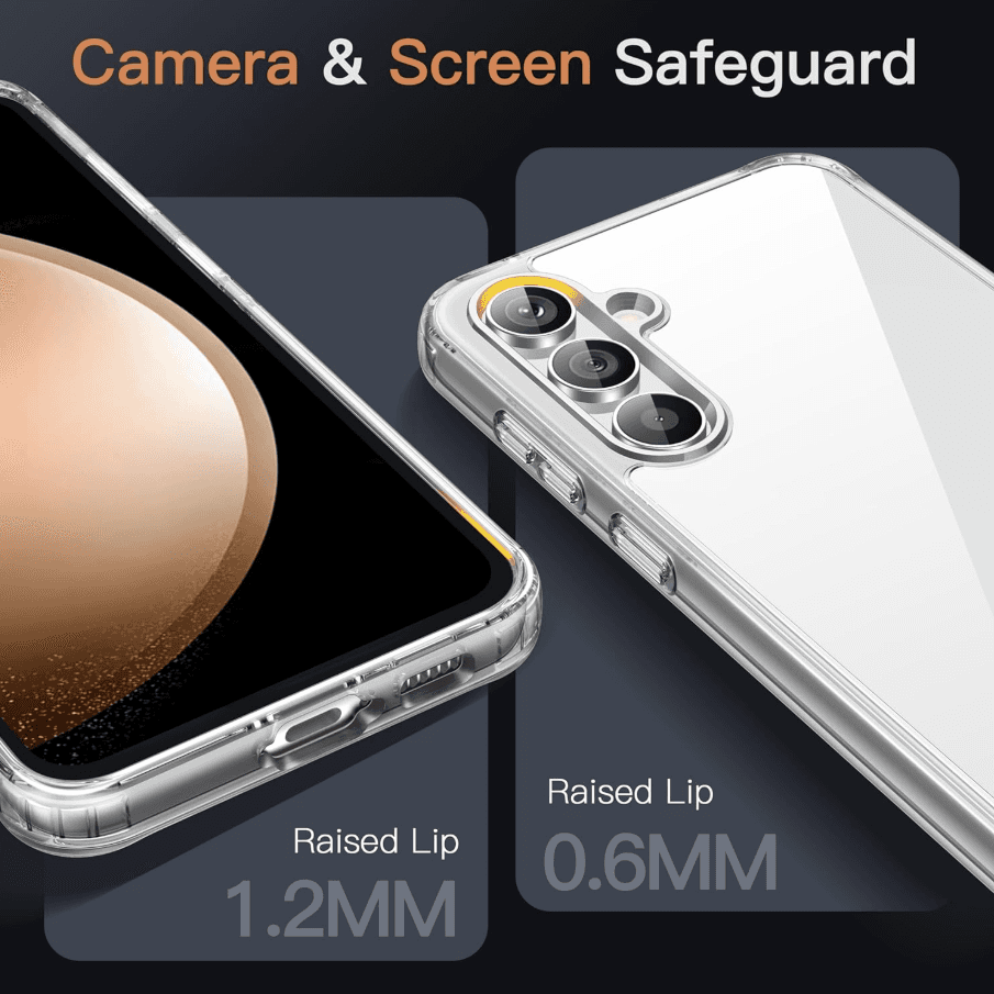 Samsung Galaxy S23 FE Hybrid Ultra Clear Shockproof Case – Hard Back with Soft Bumper