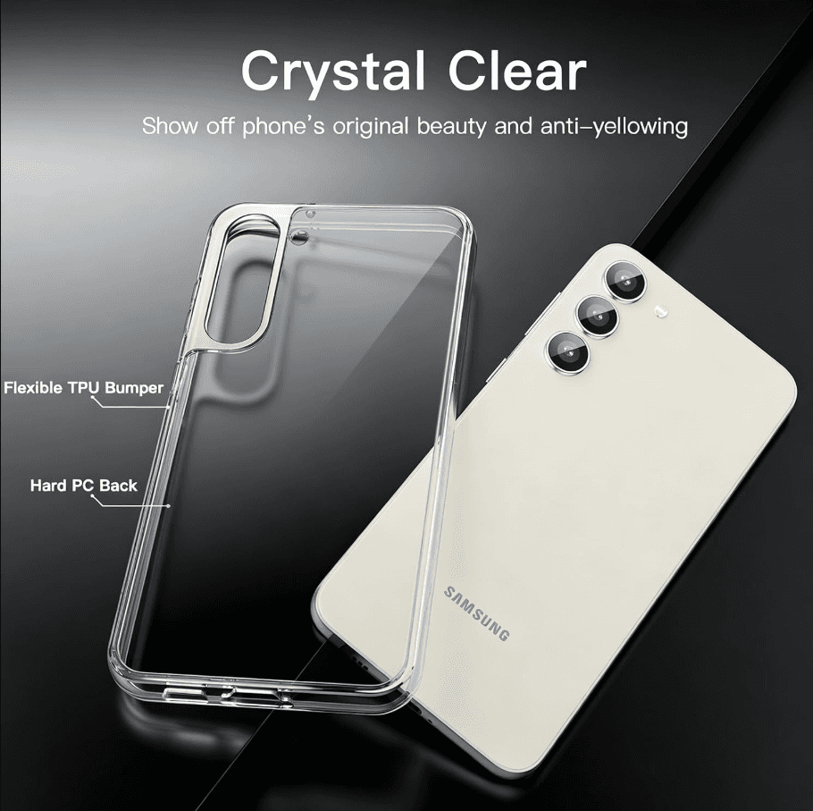 Samsung Galaxy S23 Hybrid Ultra Clear Shockproof Case – Hard Back with Soft Bumper