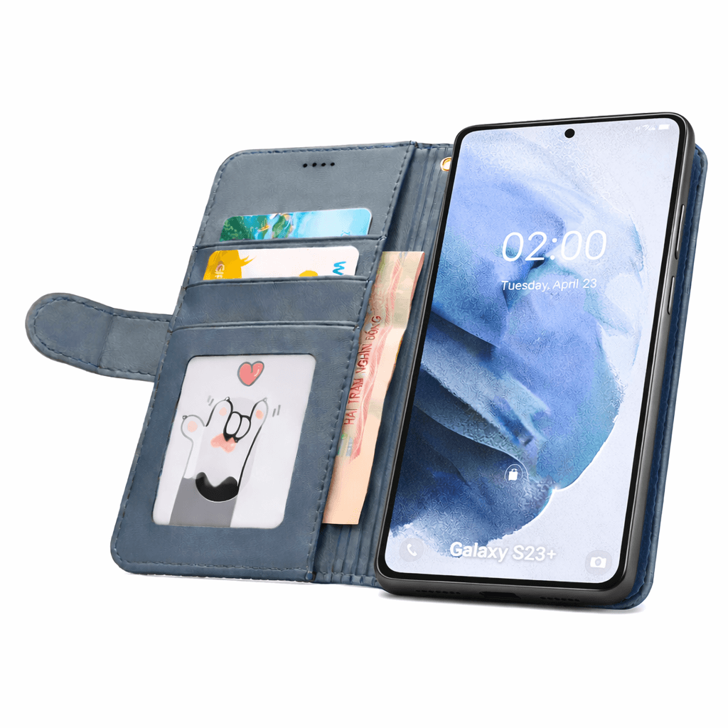 Samsung Galaxy S23 Plus Flip Wallet Case Cowhide Dot Pattern