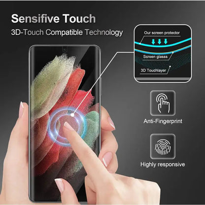 Samsung Galaxy S23 Ultra Clear Tempered Glass Screen Protector – 9H HD, 2.5D Rounded Edge, Impact & Scratch Resistant