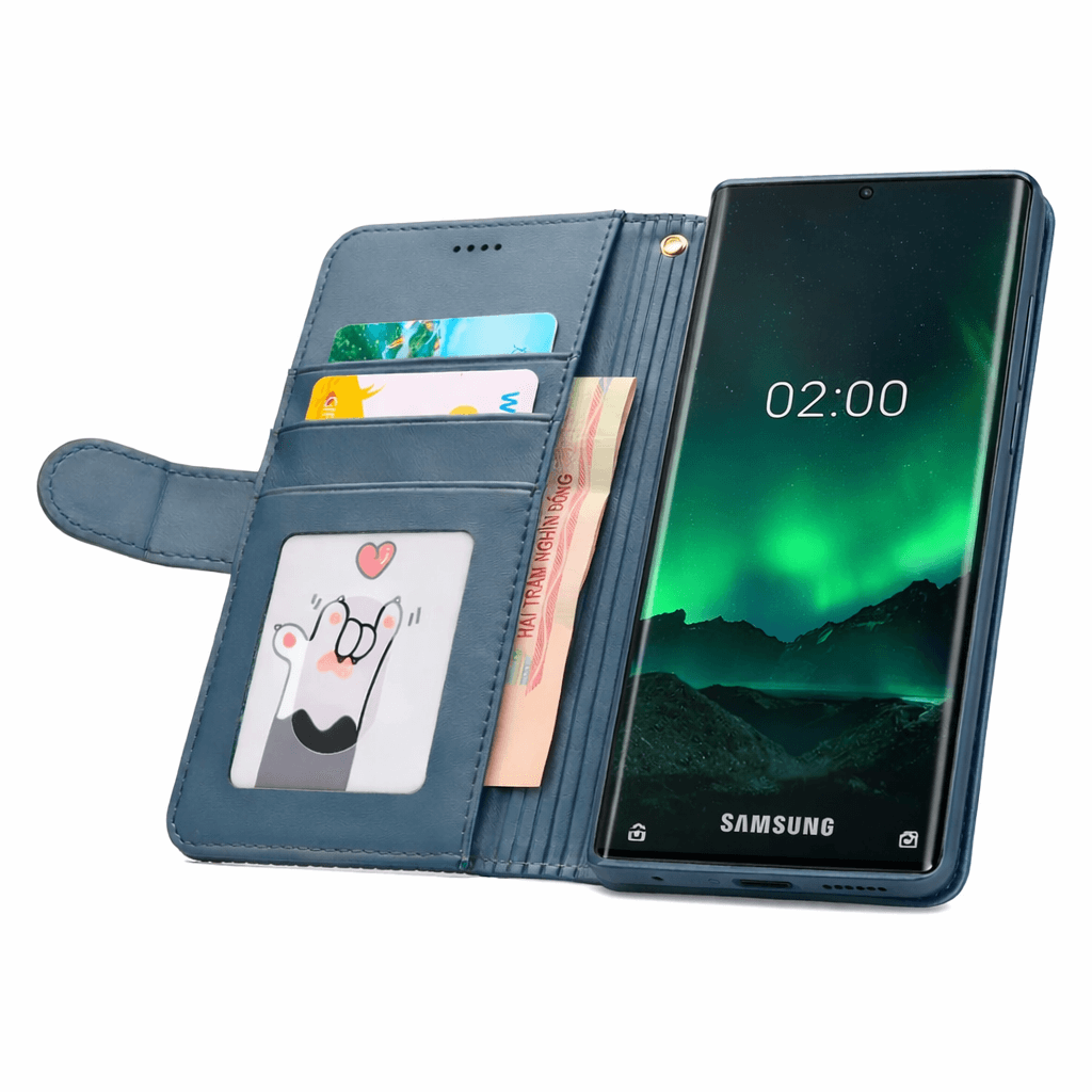 Samsung Galaxy S23 Ultra Flip Wallet Case Cowhide Dot Pattern