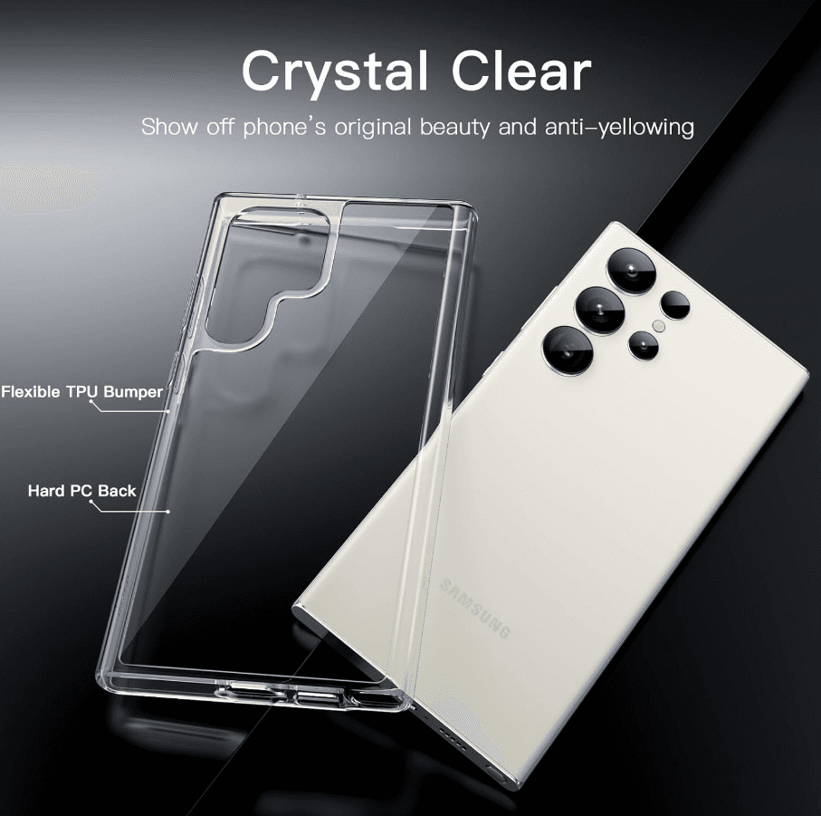Samsung Galaxy S23 Ultra Hybrid Ultra Clear Shockproof Case – Hard Back with Soft Bumper